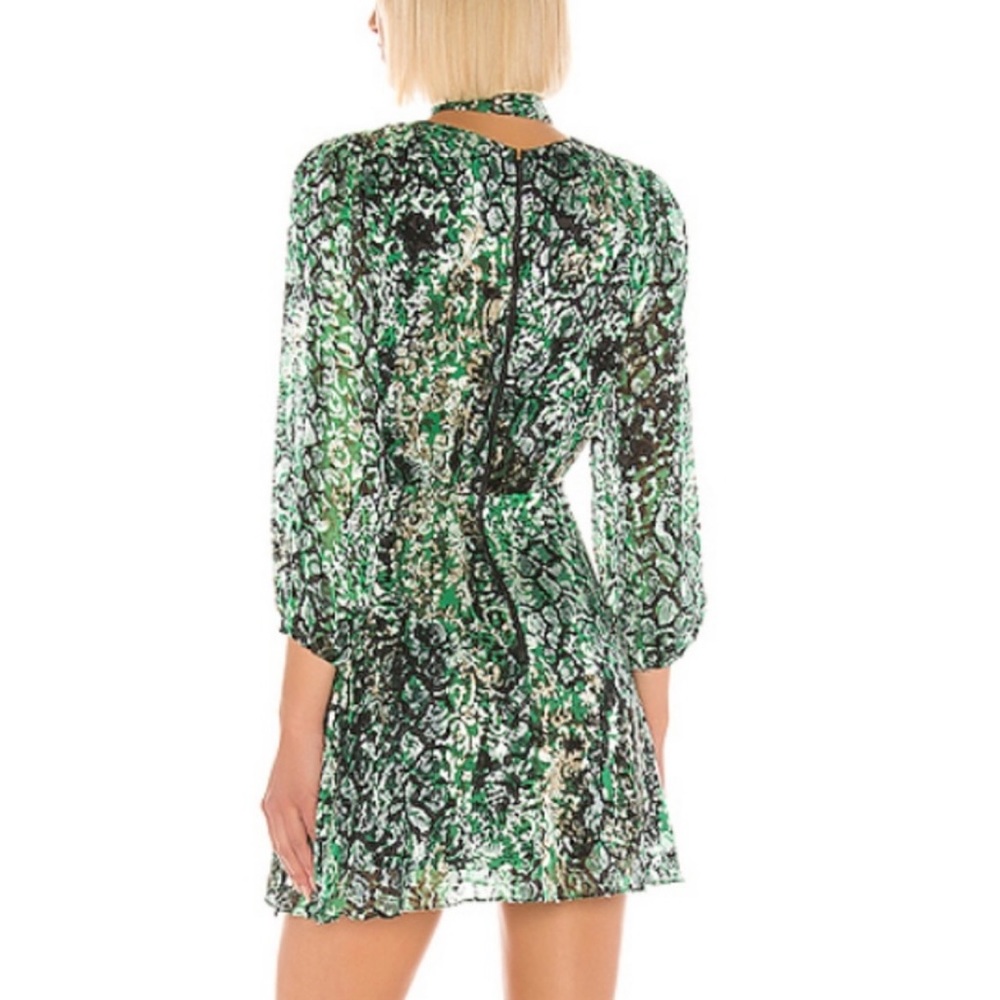 Alice + Olivia Rita Green Snakeskin Dress 4 - Picture 3 of 12